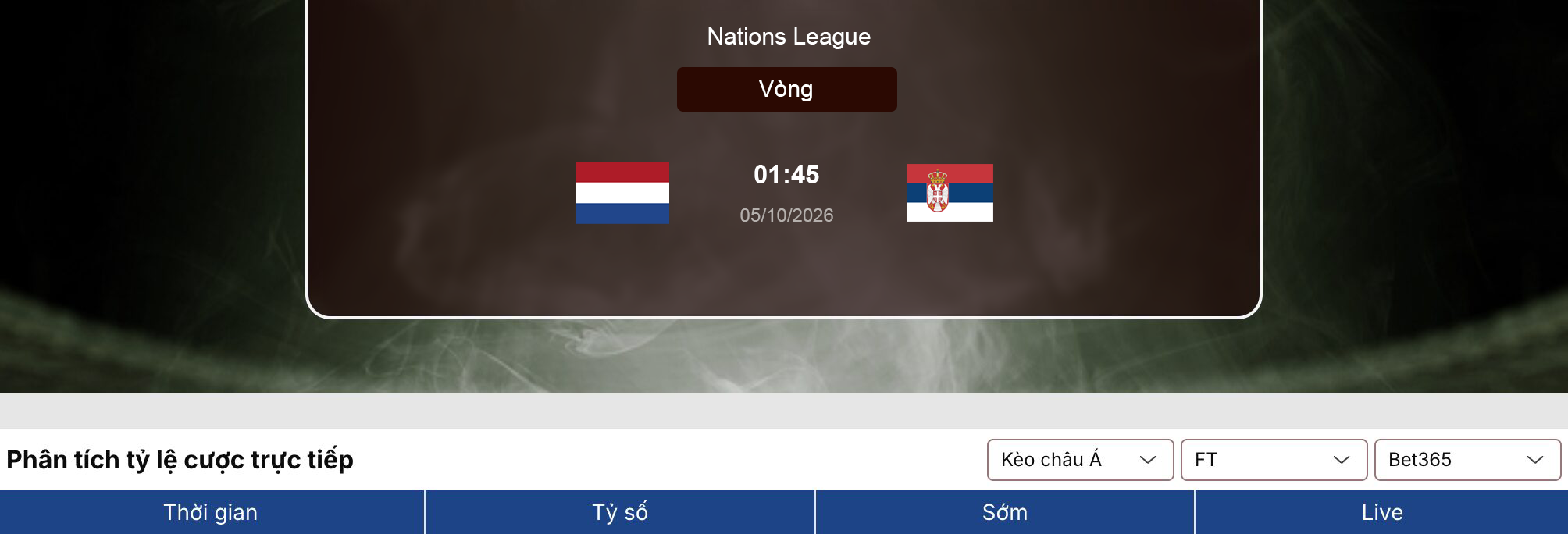 Kèo nhà cái: Hà Lan vs Serbia 1h45 ngày 5/10/2026 1 Kèo nhà cái